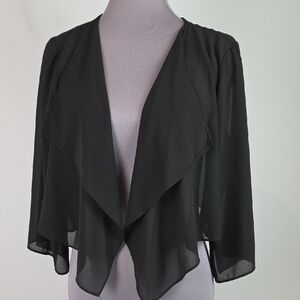 Harper 241 Elegant Black Draped Lapel  Women's Shrug XL